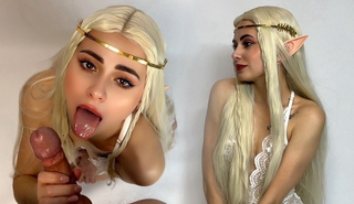 Поймали эльфийку из  и оттрахали в ротик красивый минет